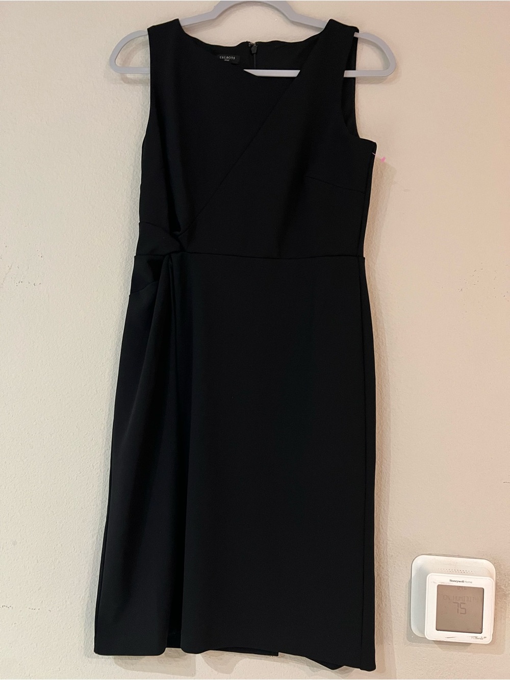 Talbots Black Sleeveless Midi Sheath Dress